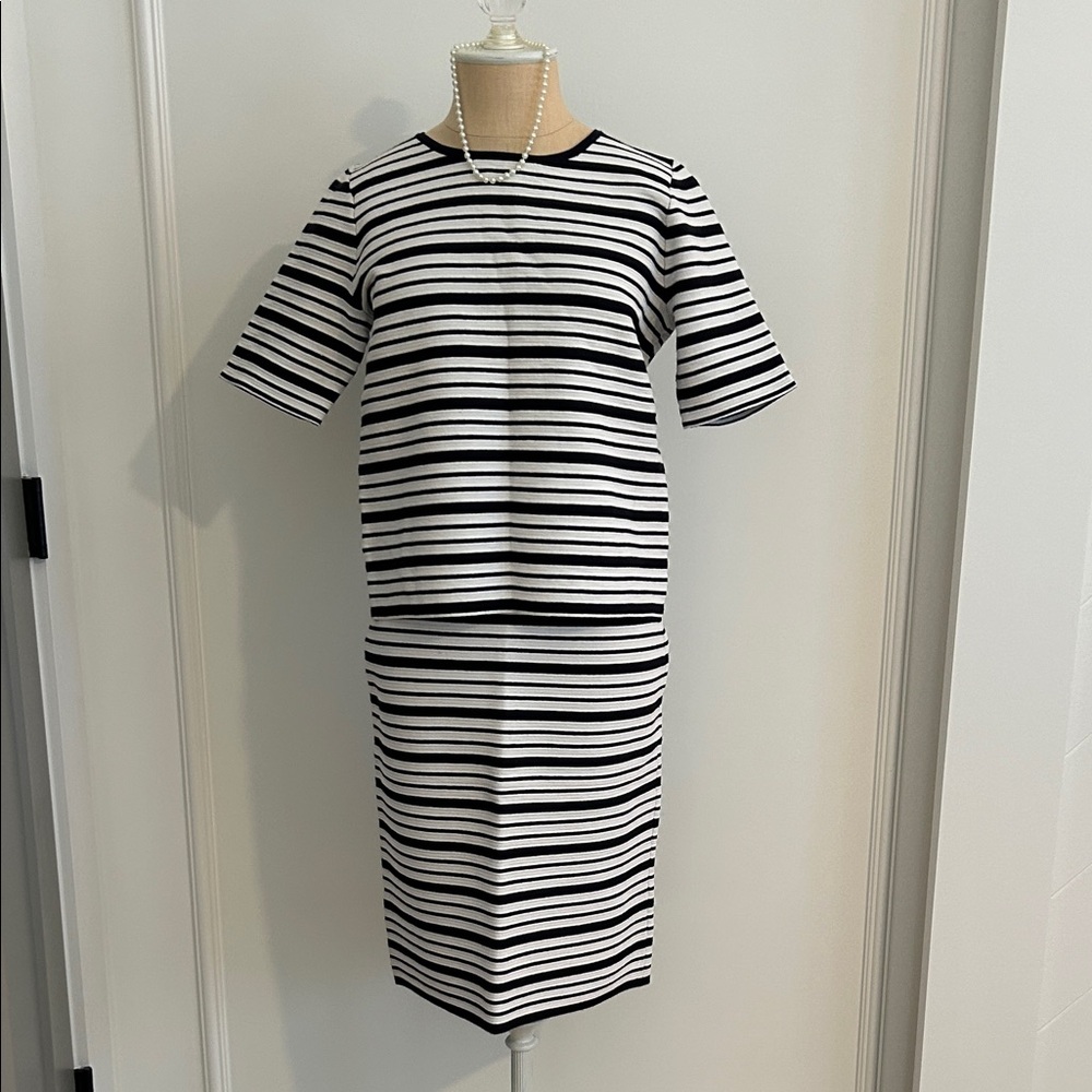 Skirt set!! Ann Taylor navy and White stripe skirt set MP/S, EUC, READ!